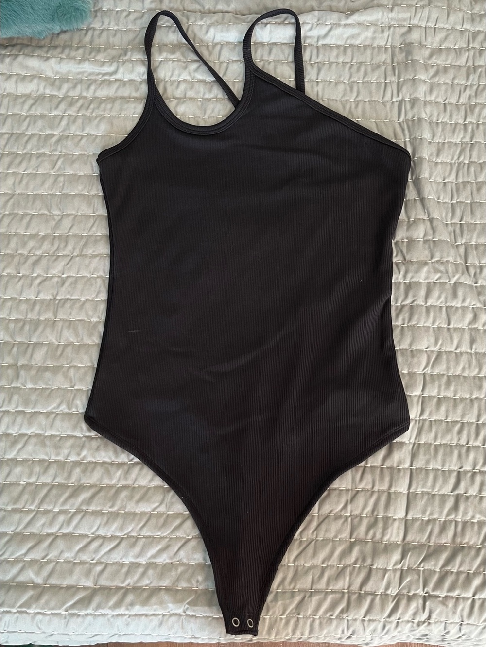 Abercrombie Black Asymmetrical Bodysuit